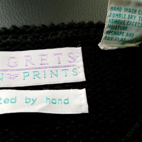 Vintage Segrets Sun Prints Hand Knitted Tribal Button Cardigan Sweater Medium - Picture 8 of 8